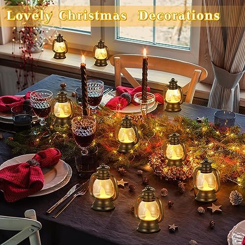Ferraycle 48 Pcs Mini Lanterns Bulk 4 Inch Black Lamp Table Centerpieces