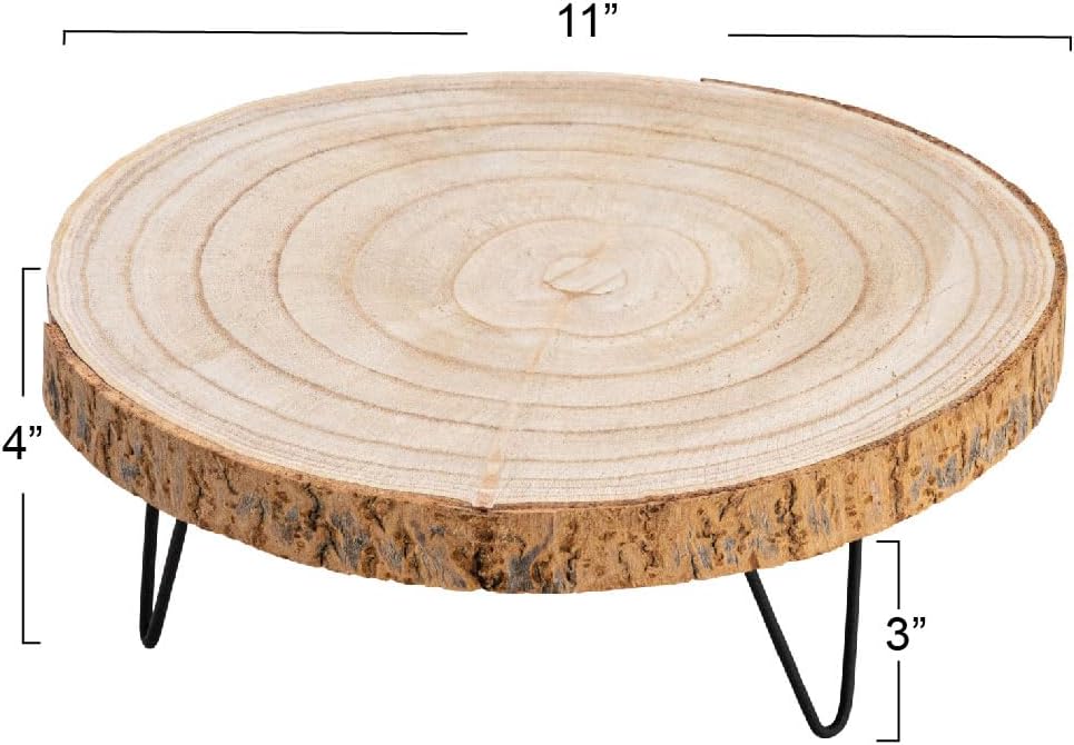 Large Paulownia Wood Pedestal / Raw Finish / Set of 11