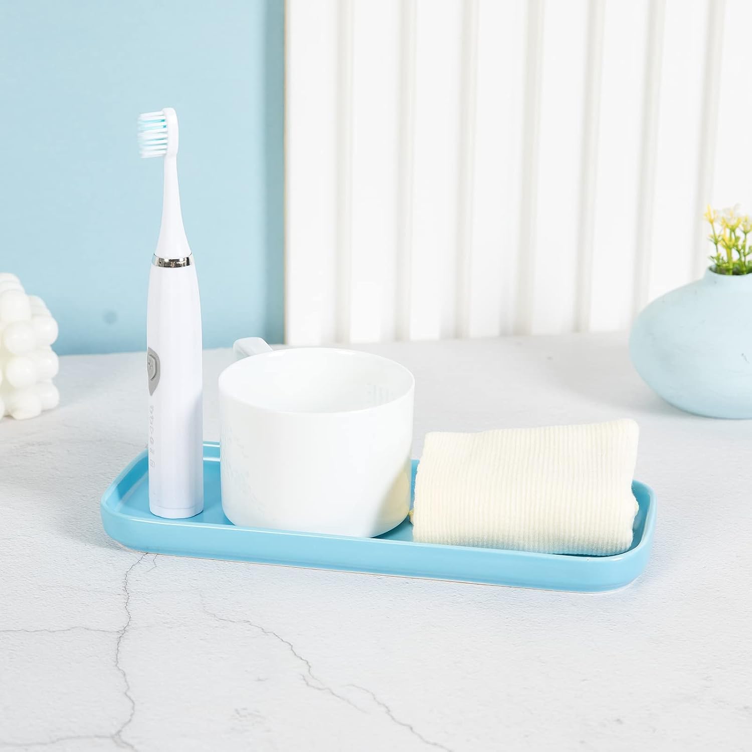 Ceramic Bathroom Tray / Blue