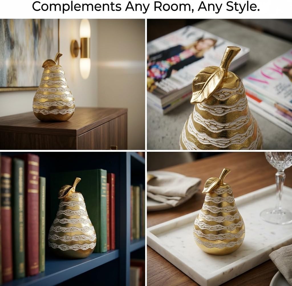 Pear Decor Modern Home Decor Abstract Sculptural Figurine / Gold
