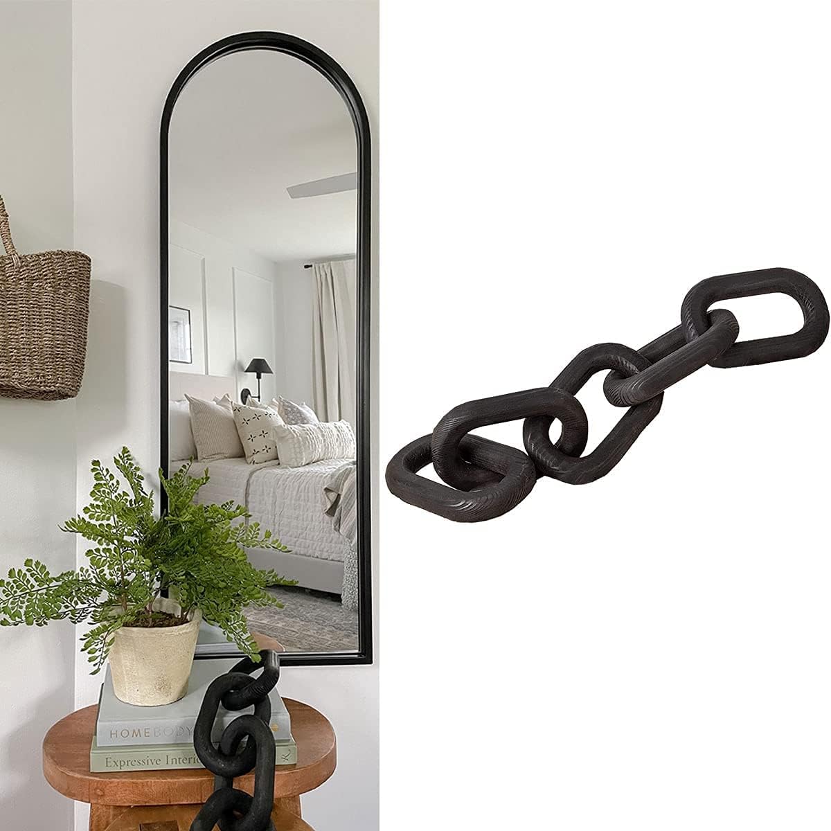 Wood Chain Link Decor / Black