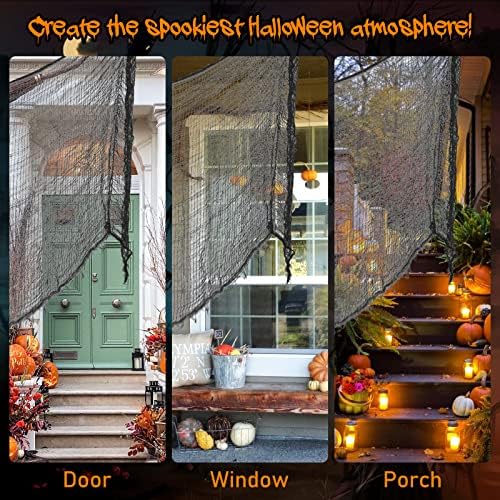 Legigo 12 Pack Halloween Creepy Cloths, Black Fabric Yard Decorations