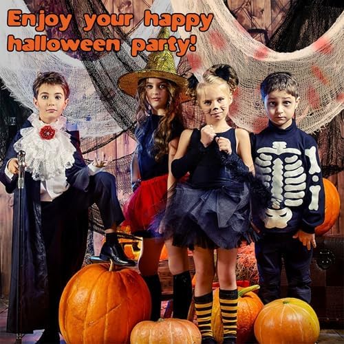 Halloween Creepy Cloth,3Pcs 30×72inch Black Spooky Scary Creepy Gauze Cloth Halloween Decorations for Party Doorways Outdoors Decoration, Black+White+red