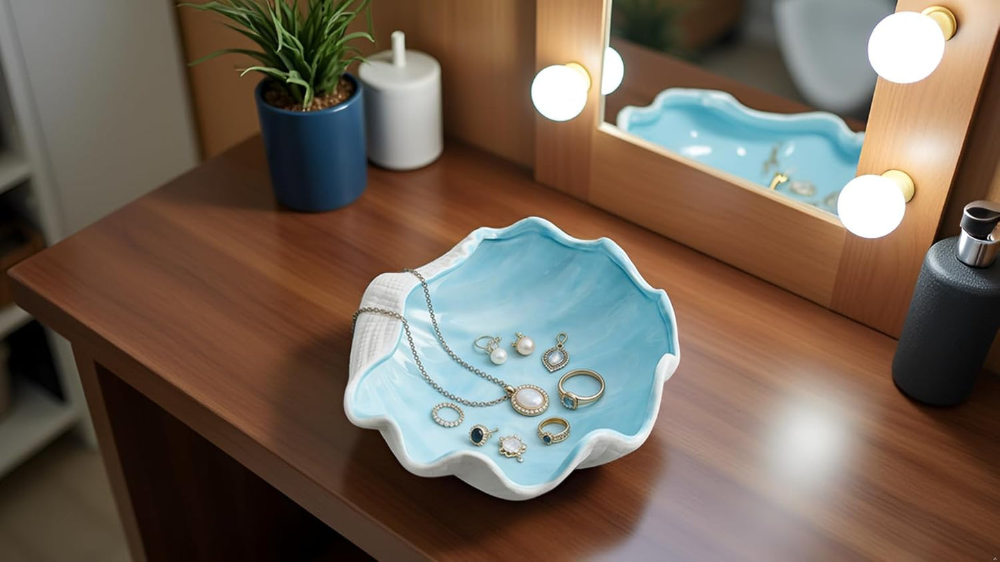 Ocean Themed Ring Holder / Blue Shell