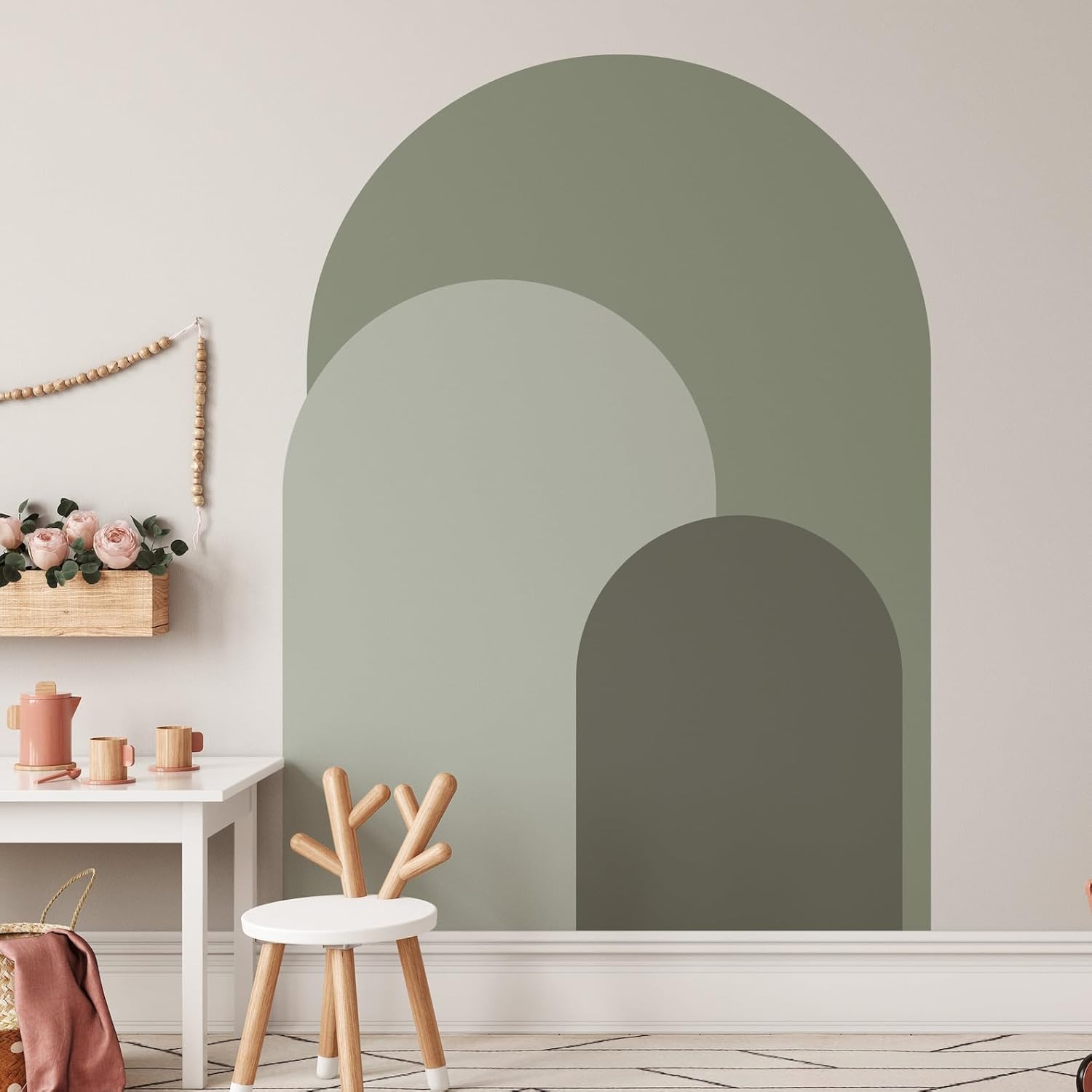 Dusty Modern Arch Wall Decal / 24"W x 48"H / Green