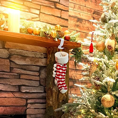 Christmas Stocking Holders, 4‑Pack Non‑Slip Mantel Hooks for Fireplace