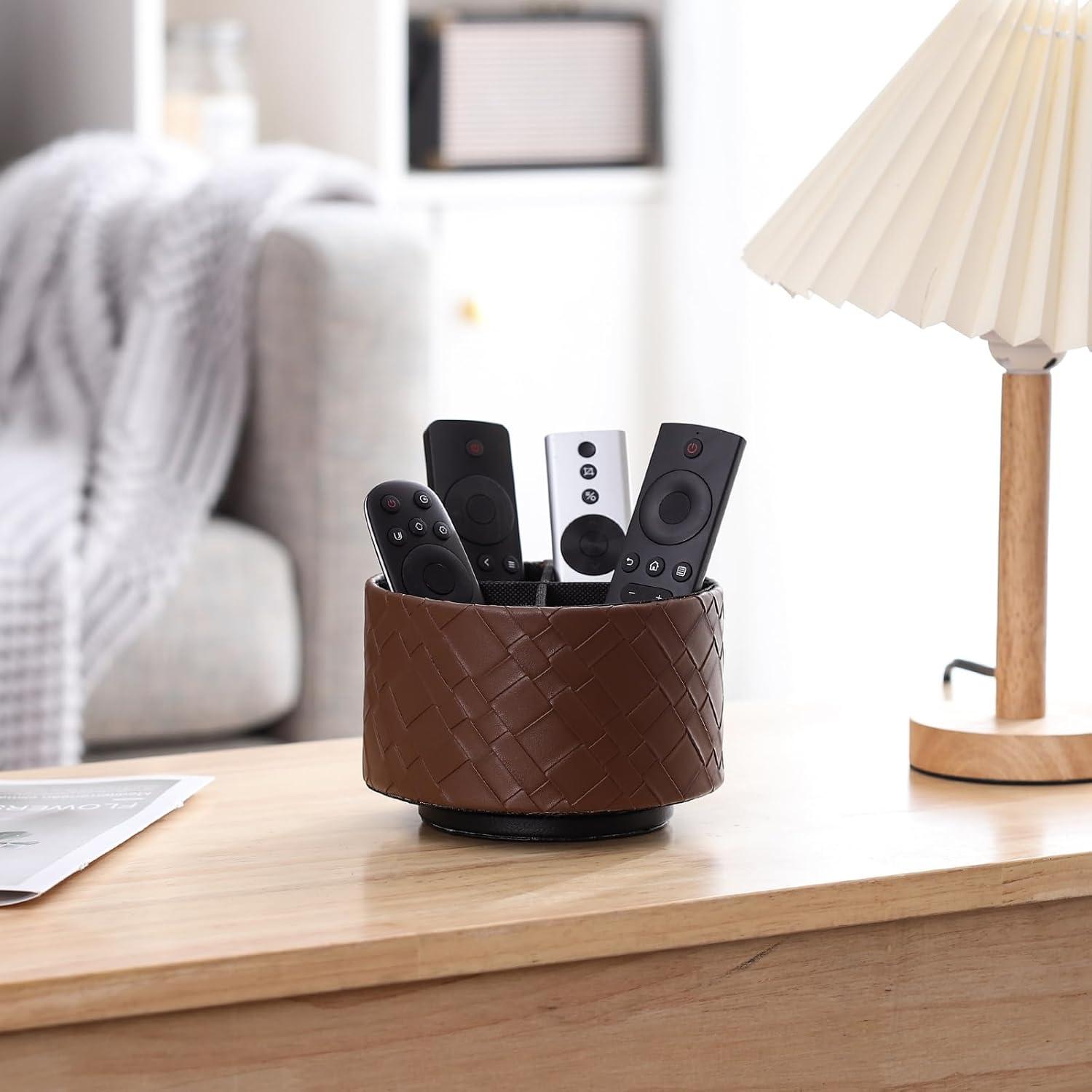Remote Organizer / TV Control Holder / Brown Big Grid