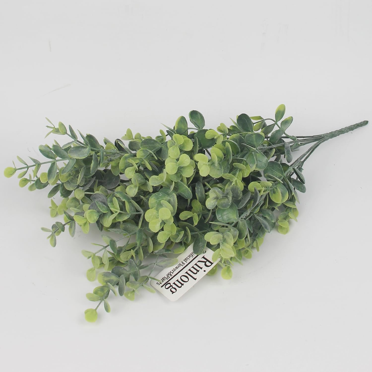 Artificial Eucalyptus Stems Outdoor Plants Farmhouse Plastic Greenery / Dusty Eucalyptus / Set of 6