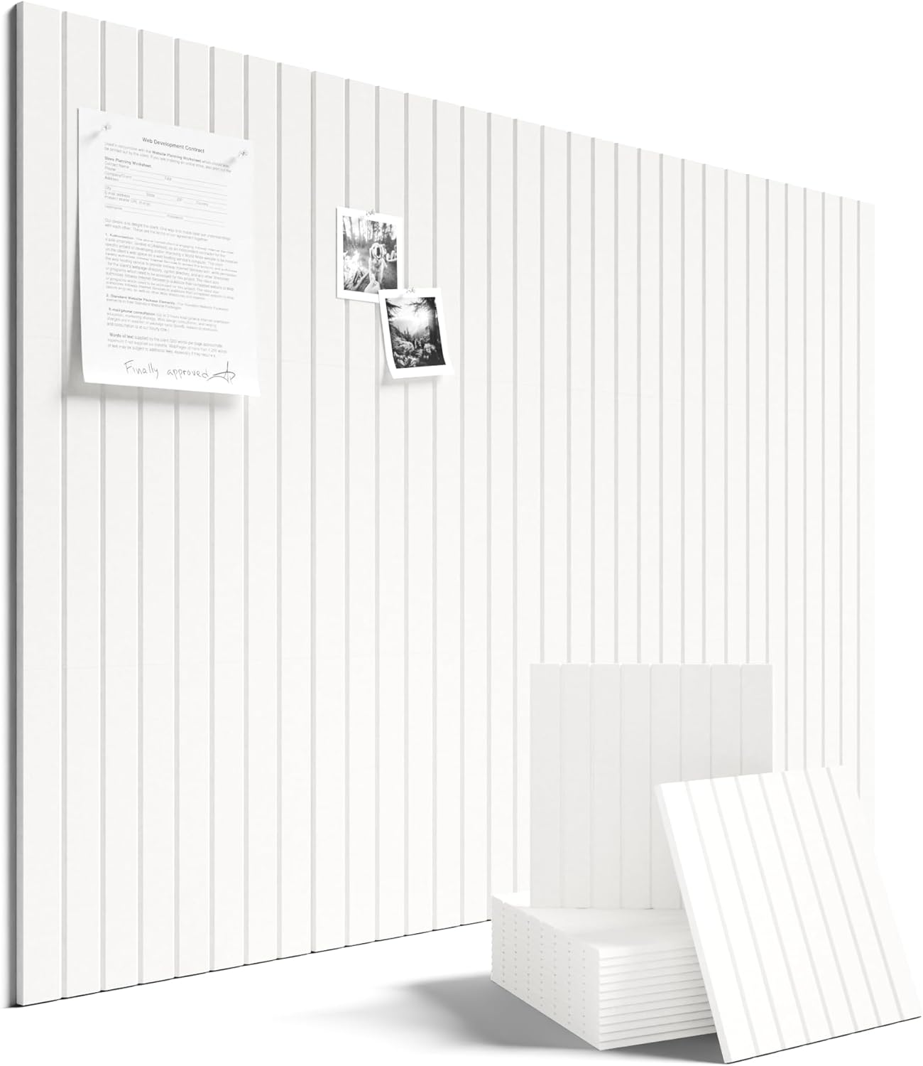 Fluxynara 48" x 36" Large Felt Bulletin Board, Milky White