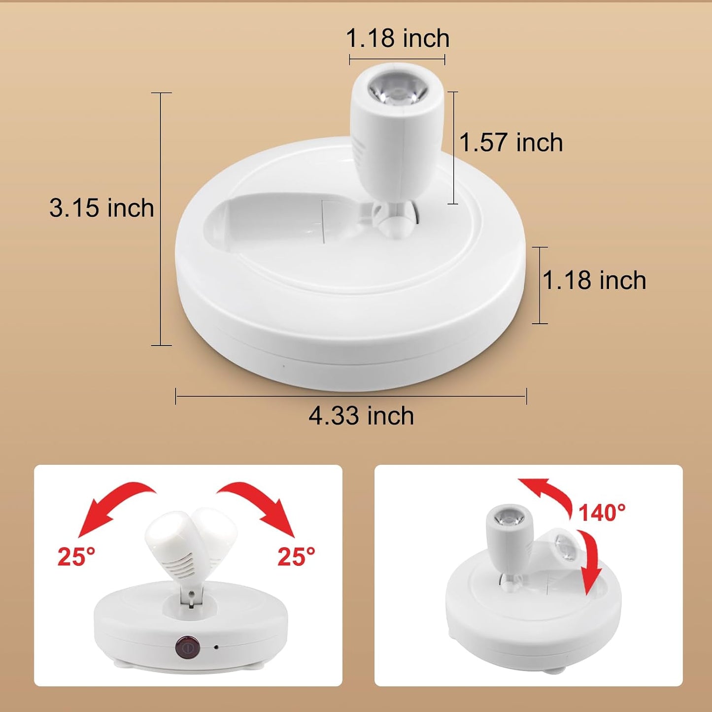 HONWELL Wireless LED Spotlights 2 Pack Accent Light Puck Lights with 2 Remote, Indoor Closet Lights with Rotatable