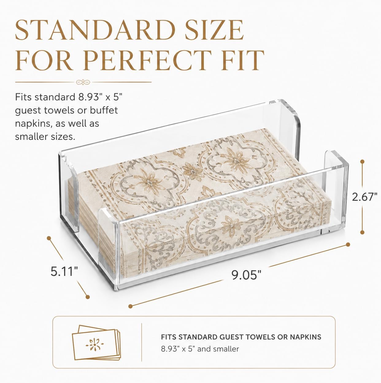 Acrylic Napkin Holder / Clear / Vertical