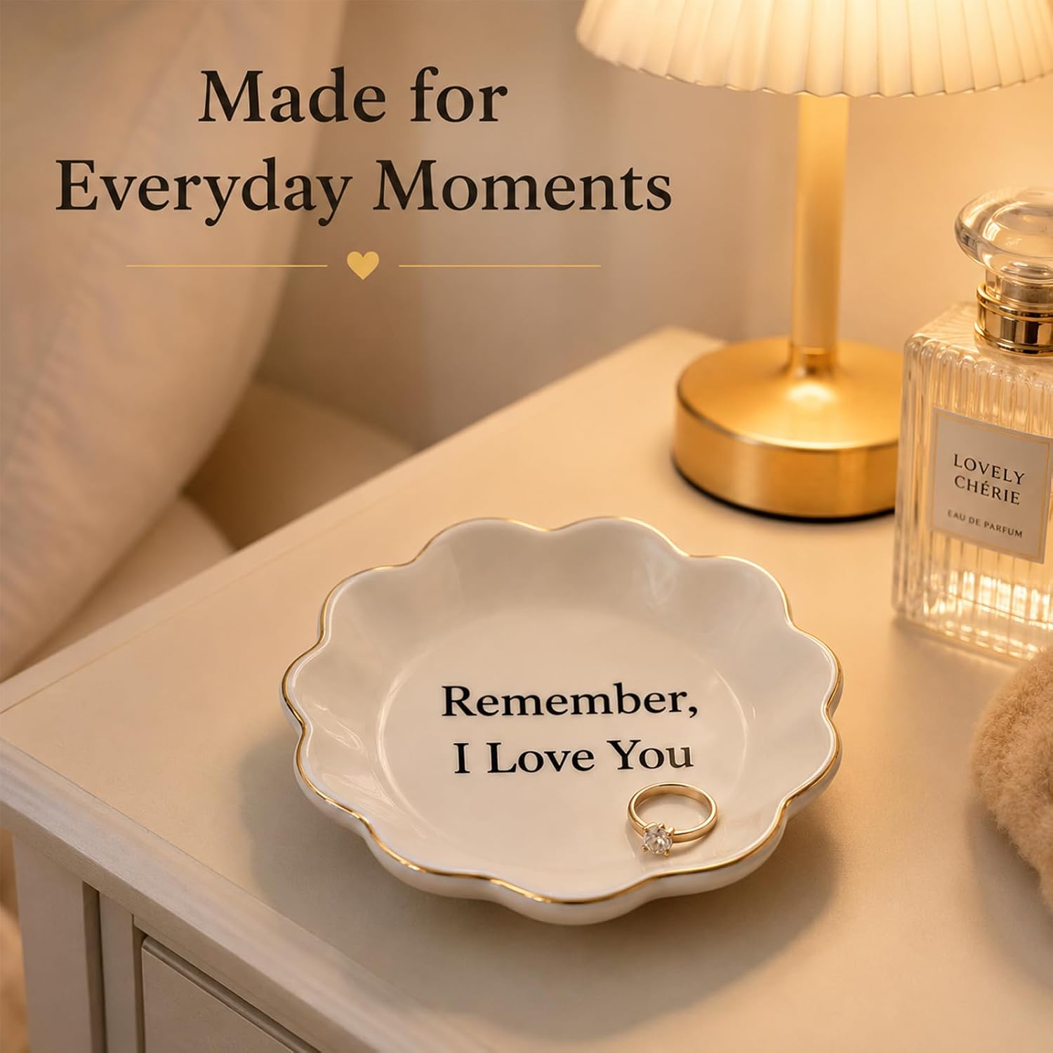 Ceramic Ring Holder / Remember, I Love You