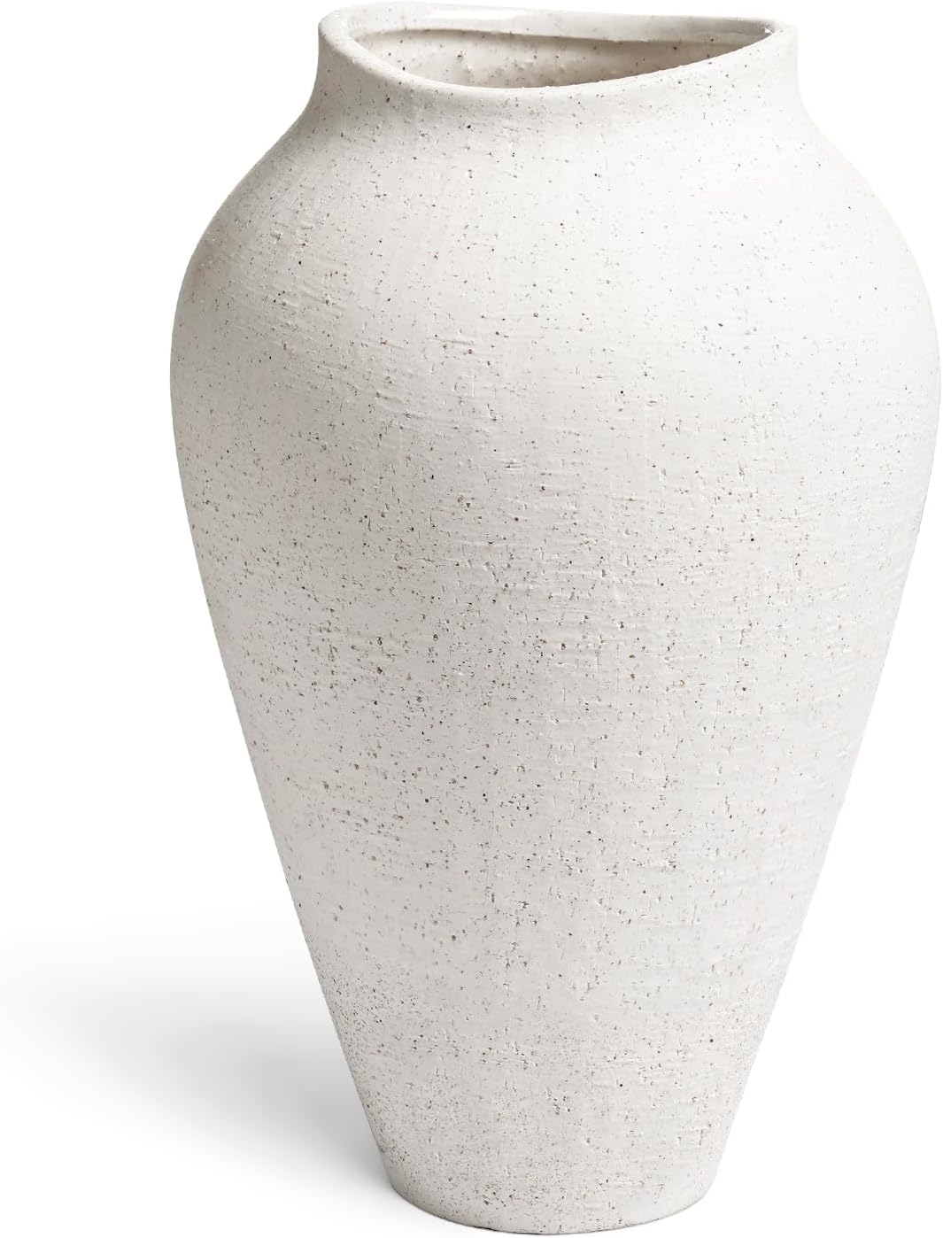 White Ceramic Vase / 11.8 Inch-sandstone White / 11.8 Inch