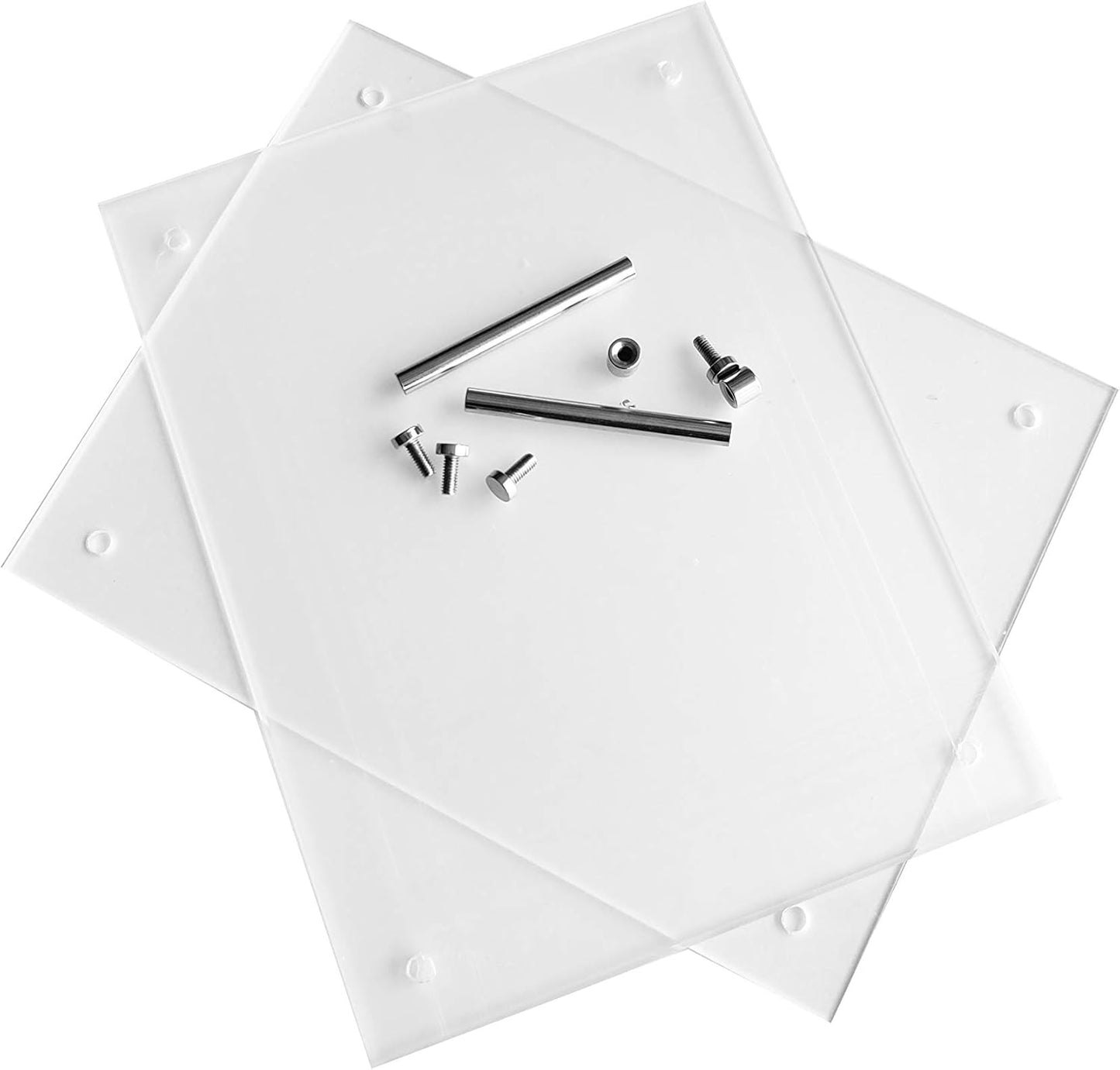 Frameless Tabletop Photo Frames Free Standing Acrylic Desktop Picture Frame / 11 x 14 / Clear