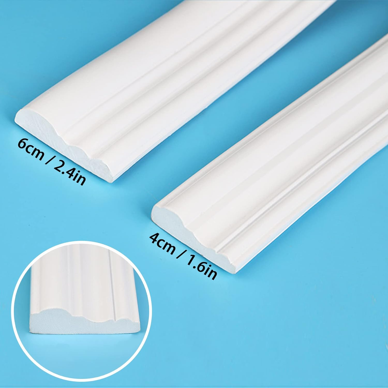 Self-Adhesive Panel Moulding / 1.6" W x 118.1"L / White