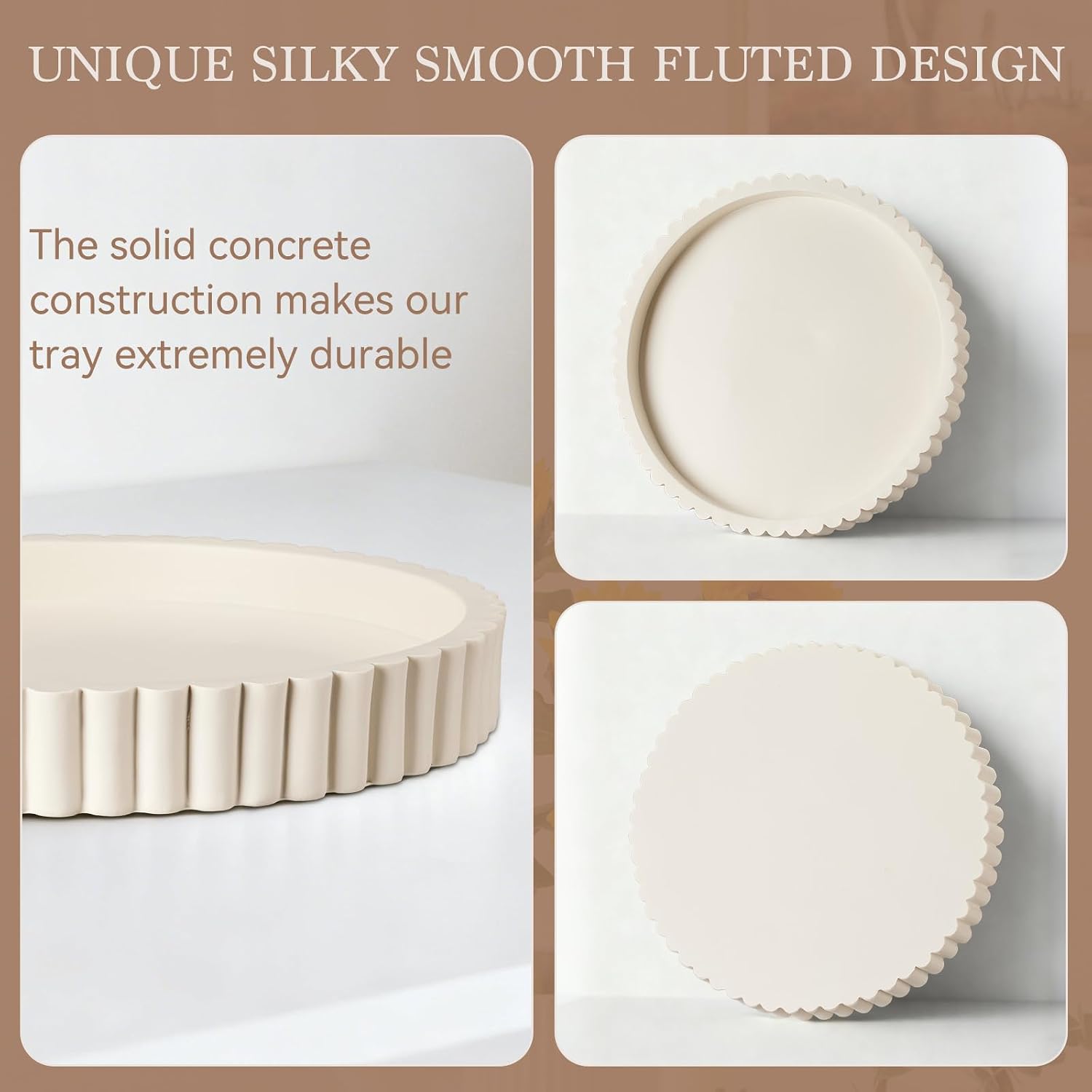 Decorative Tray / Resin Round Tray Stylish Coffee Table Centerpiece