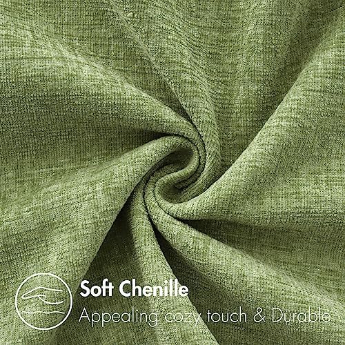 MIULEE Soft Chenille Euro Throw Pillow Covers Sage Green 24x24 Pack of 2