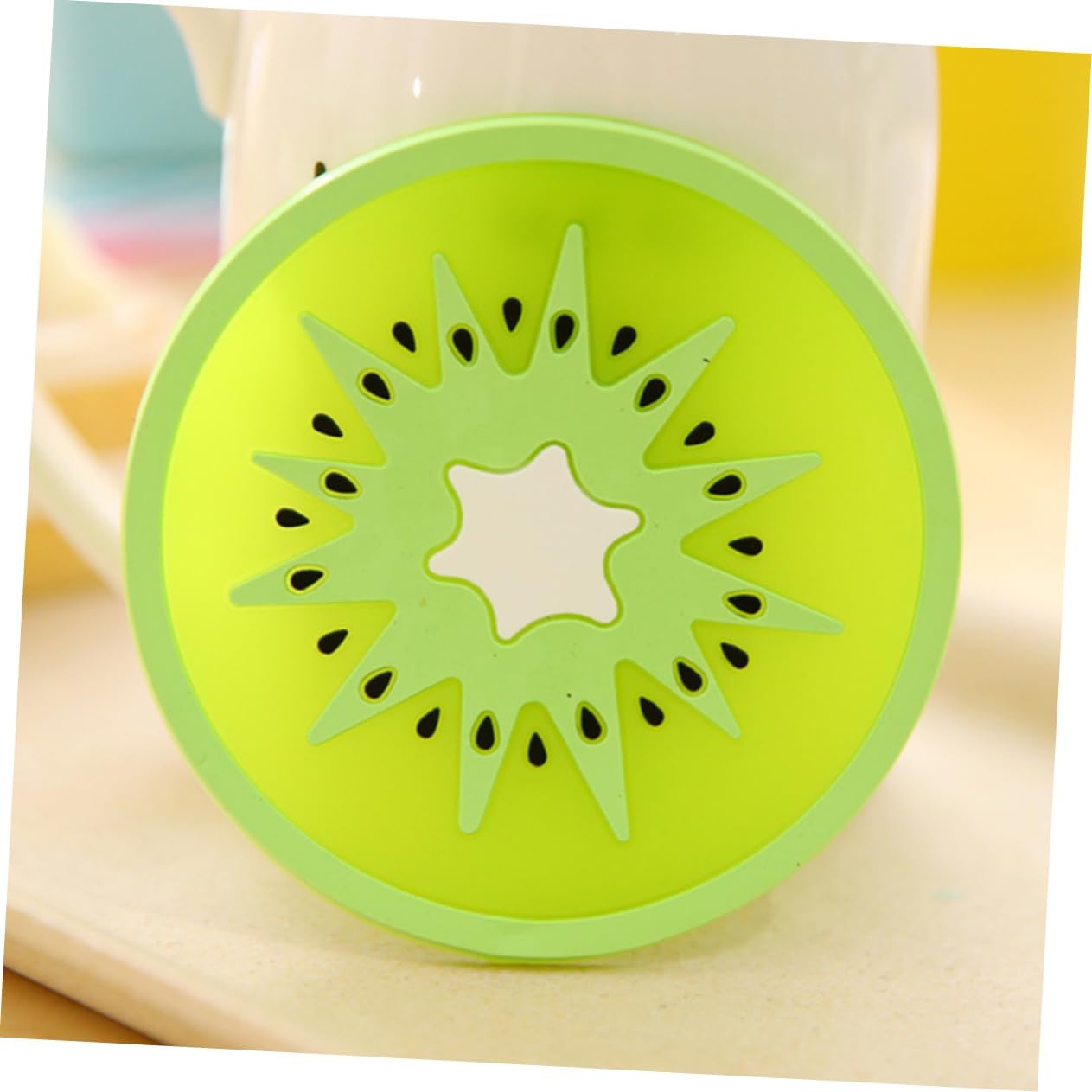 Silicone Fruit Coasters Non-Slip Heat Resistant Round Cup Mats / Set of 7