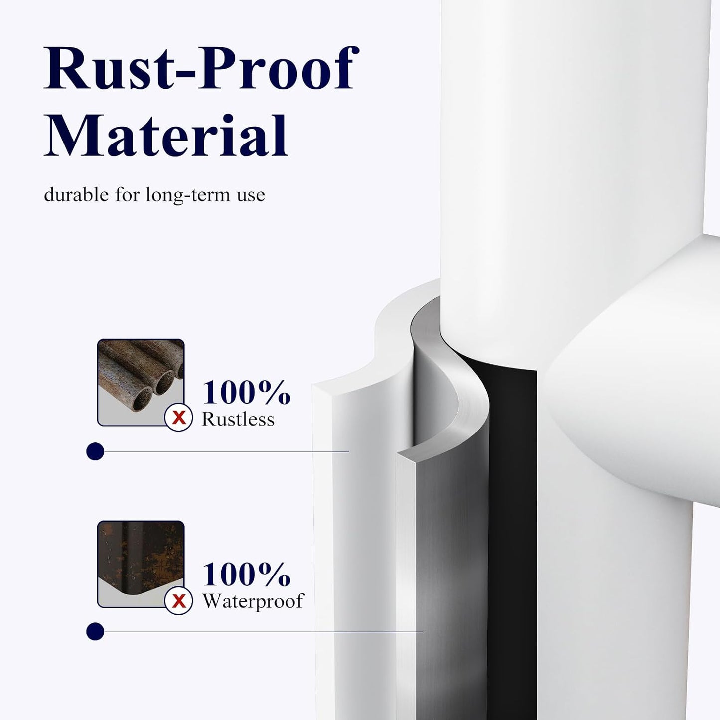 Kitsure Metal Toilet Paper Holder Free Standing, Medium, White | Rustproof Toilet Paper Stand for 4 Rolls, Bathroom