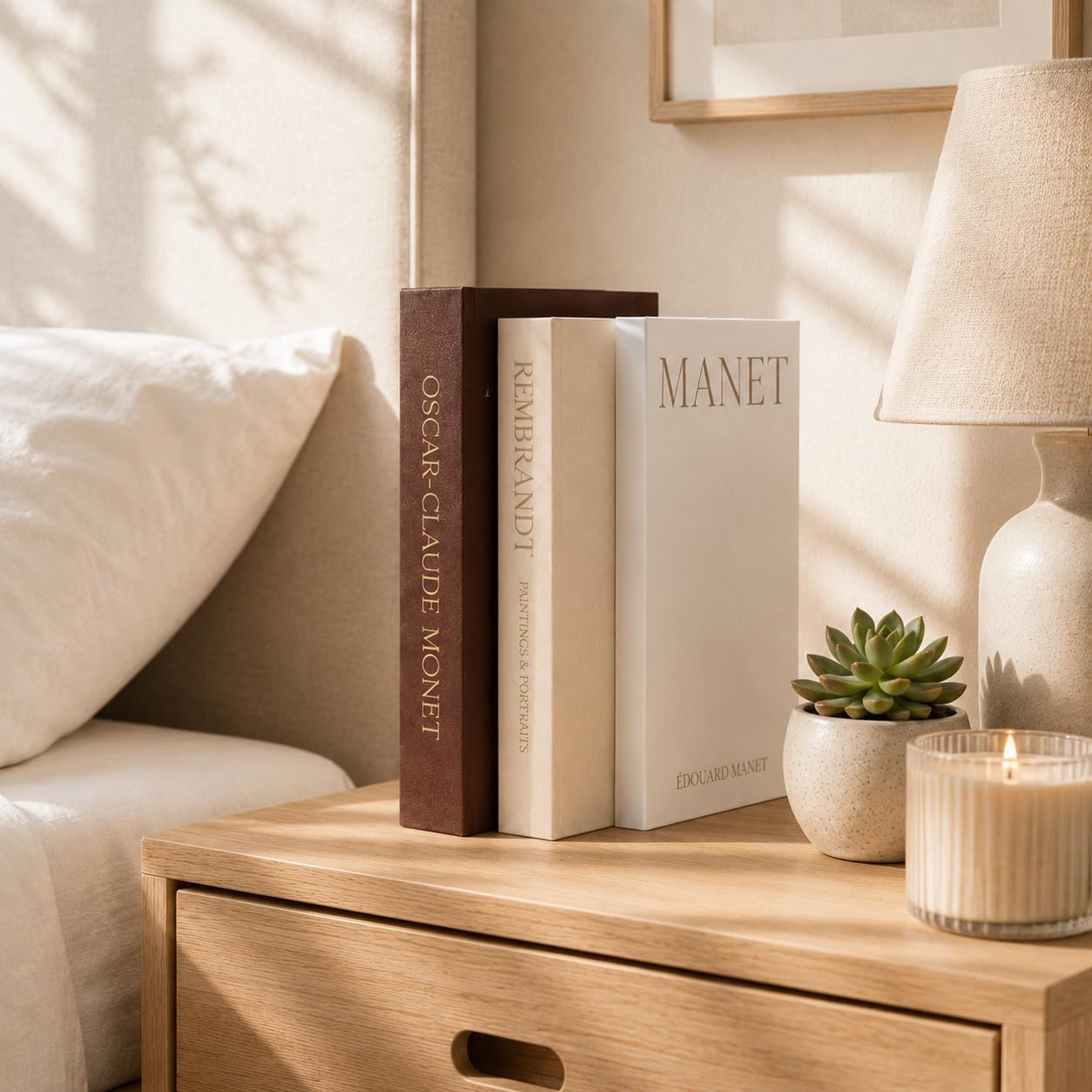 Linen Faux Books / Natural / Set of 3