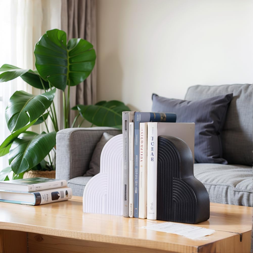 Modern Minimalist Geometric Book / White and Black / Set of 2