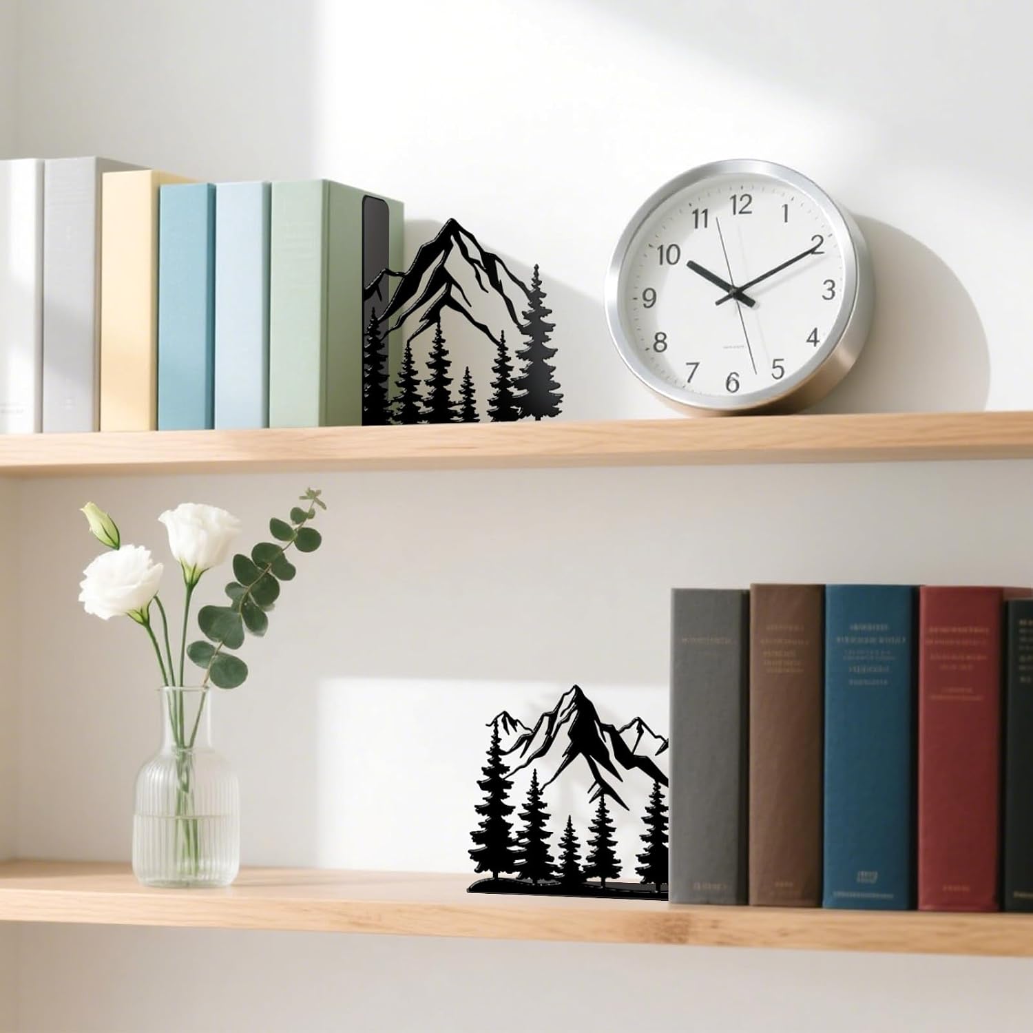 Metal Bookends Mountain Bookends Decorative Modern Book Ends / Mountain Decorative Bookends