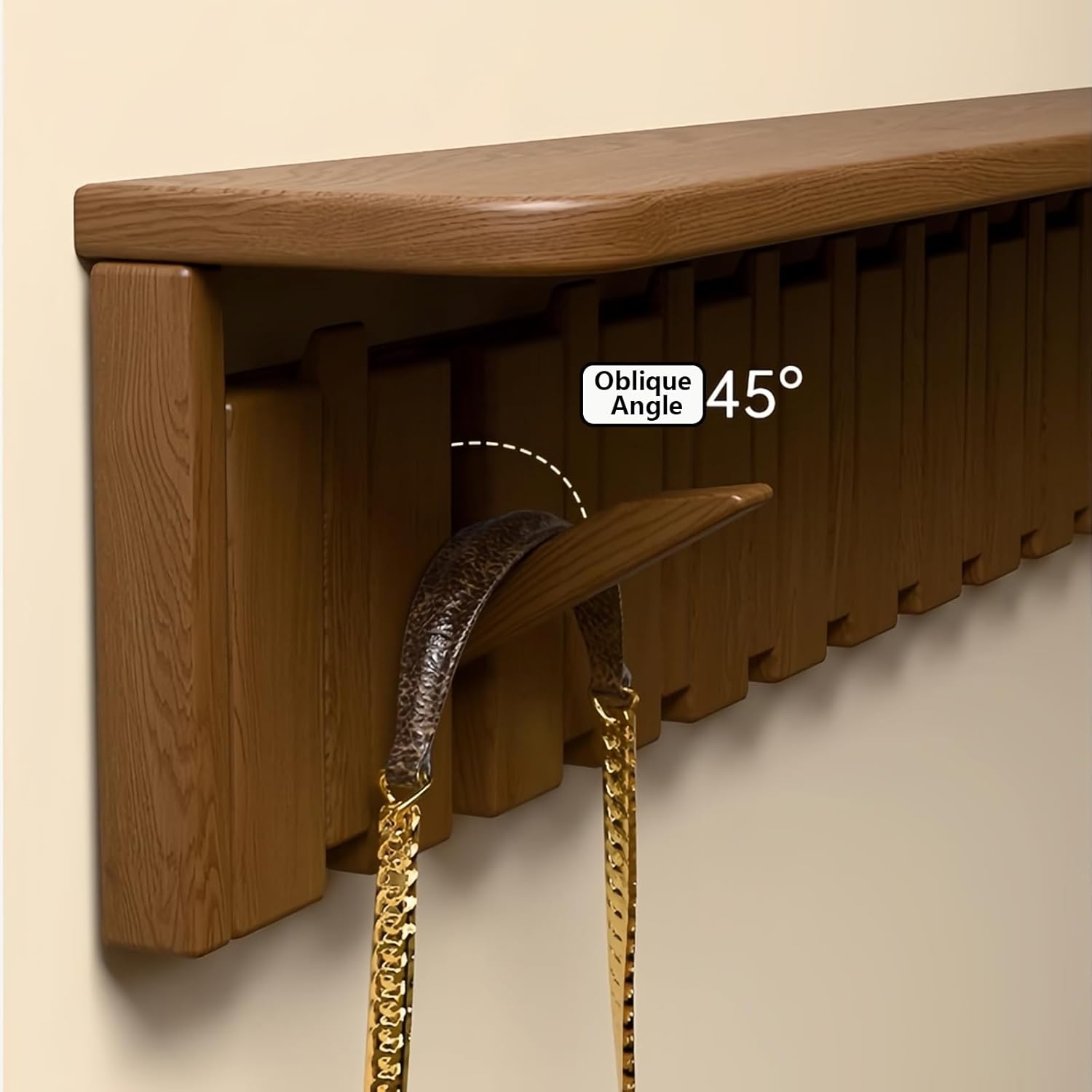 Paint Wood Wall Mounted Coat RackHooks Piano Key Hangers Natural Solid Wood Hanger Non-Woven Fabric Clothes Hangers for