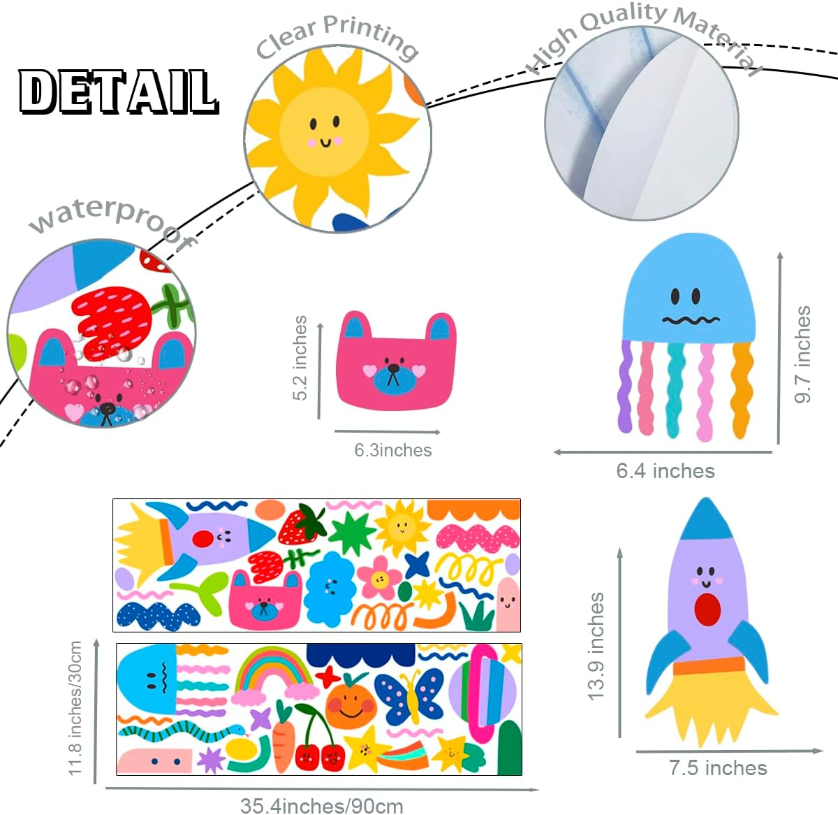 Colorful Abstract Wall Decals / Shape