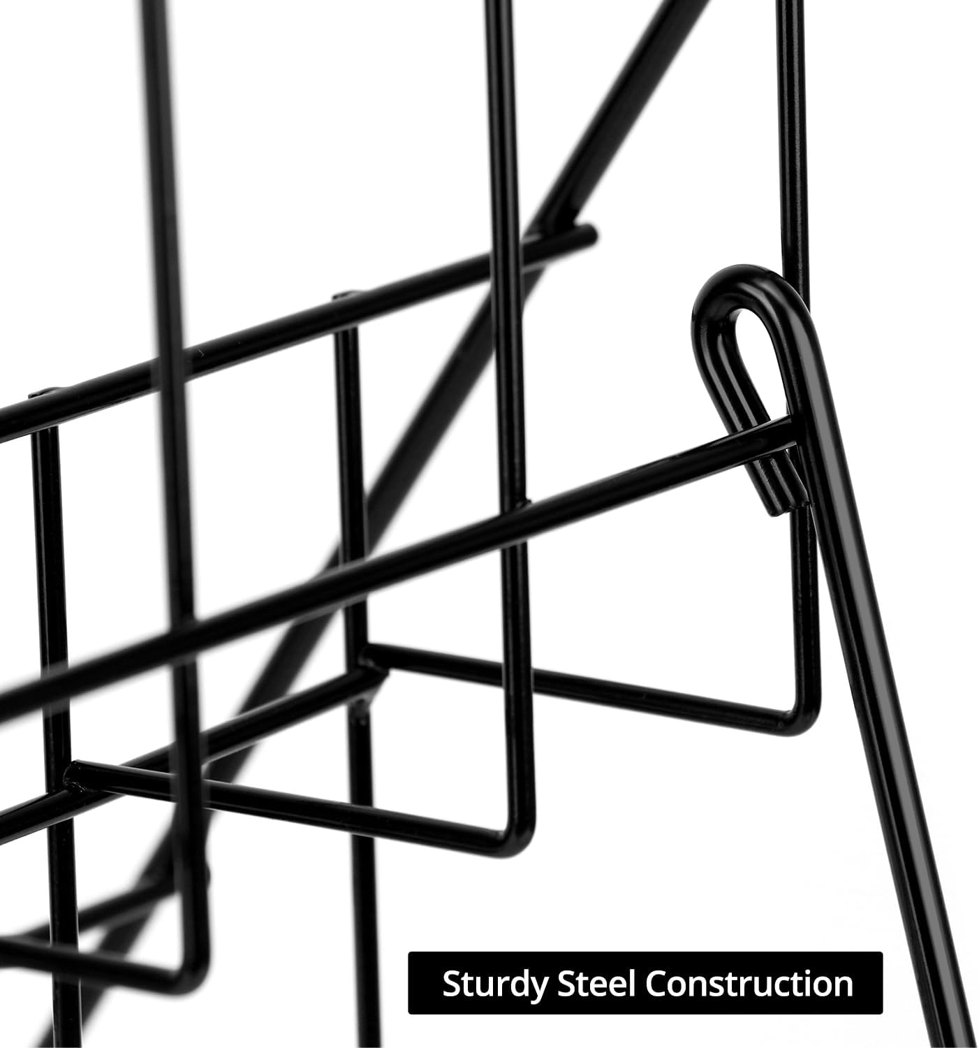 QWORK 4-Tiered Metal Book Display Stand,18.4 x 16.6 x 14.5, Book Signing Wire Rack, Tabletop CD Display Magazine Rack