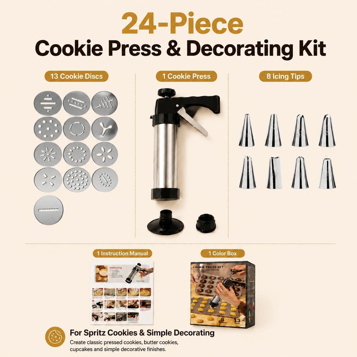 24-piece cookie press set