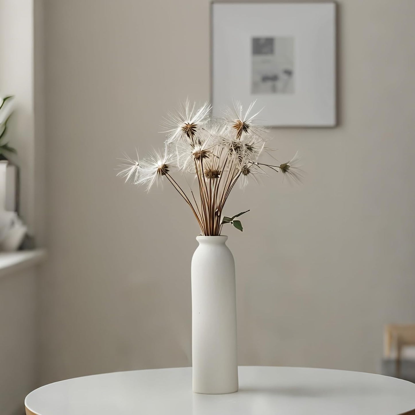 Tall Decorative Ceramic Vase Set / Standard White / 10.6 Inch / Set of 3