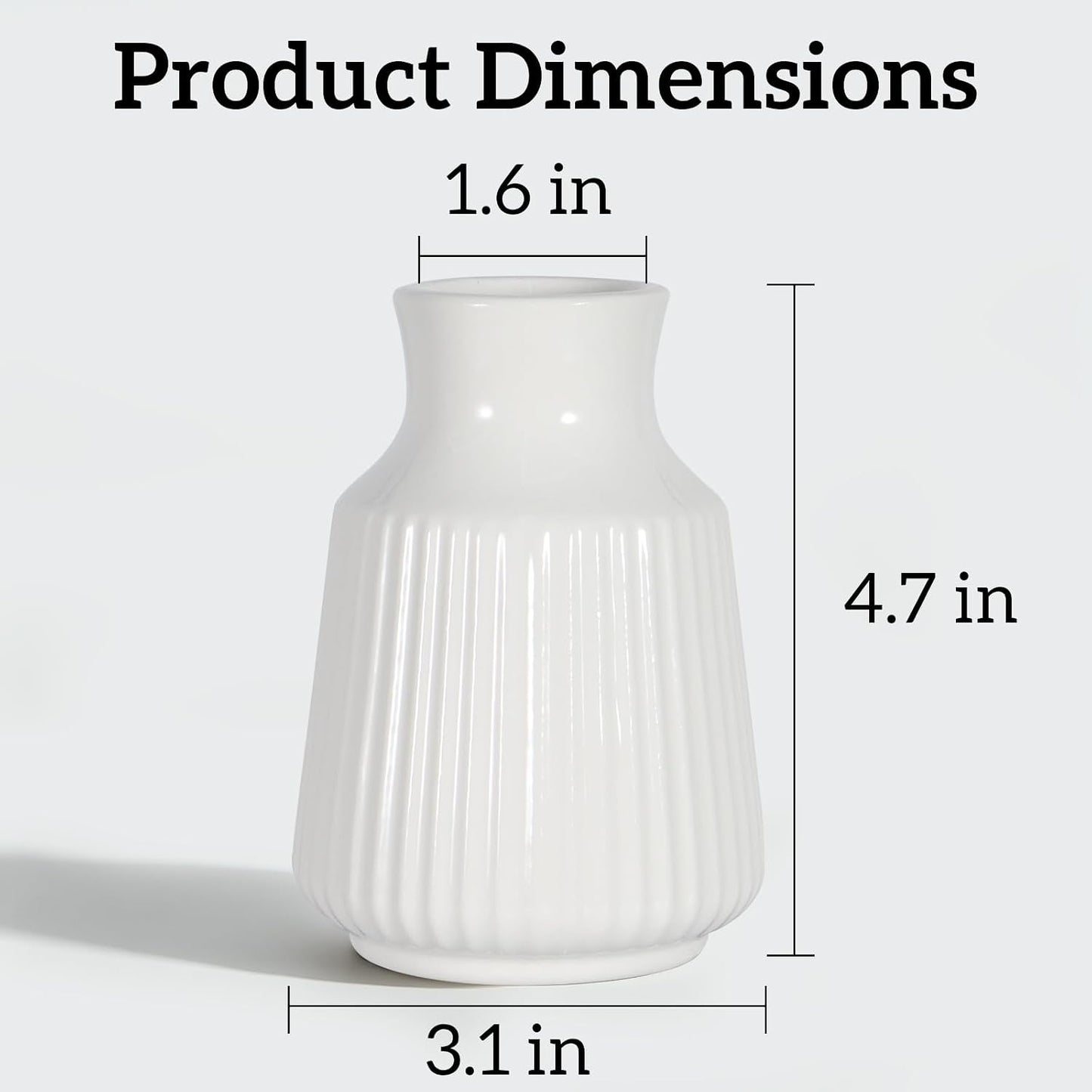 Ceramic Flower Vase Home Decor / White-v22 / 4.7 Inch