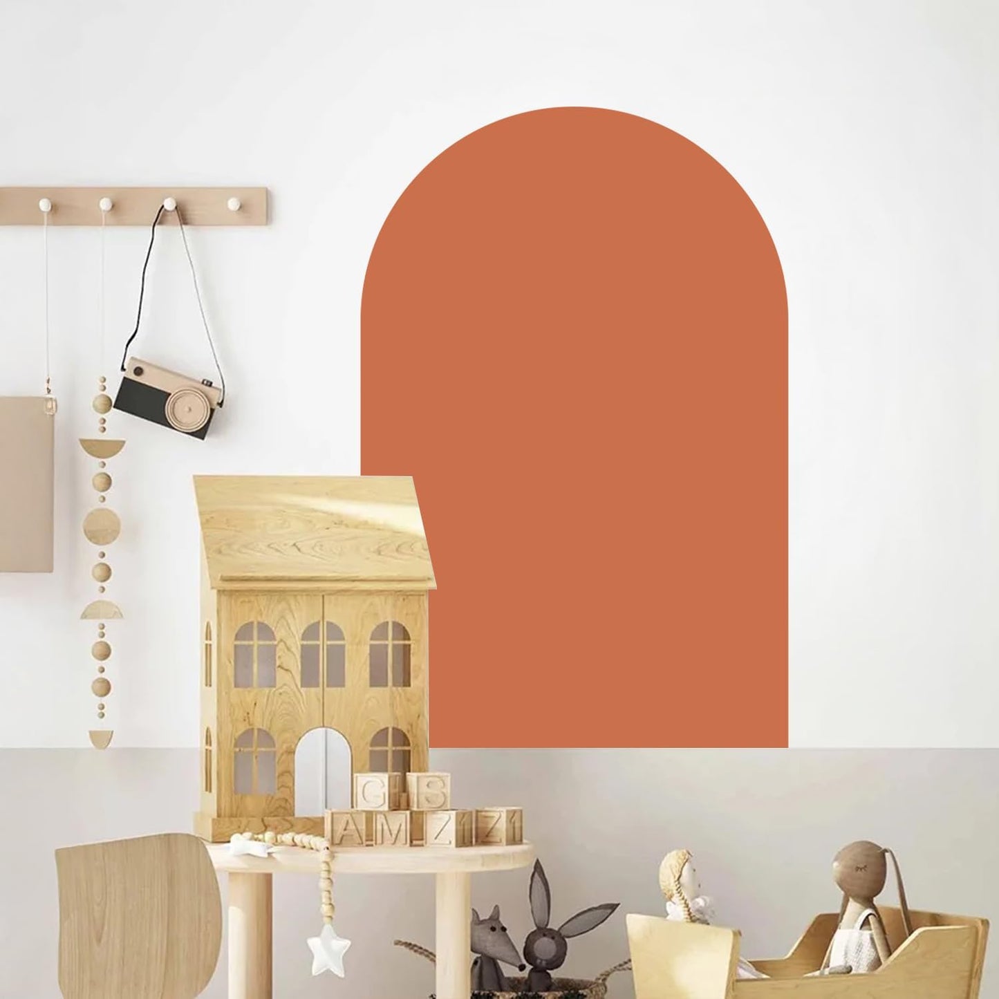 Large Arch Wall Decal Peel and Stick Set of Boho Modern Self / Orange / 12.5 x 24 / Set of 4