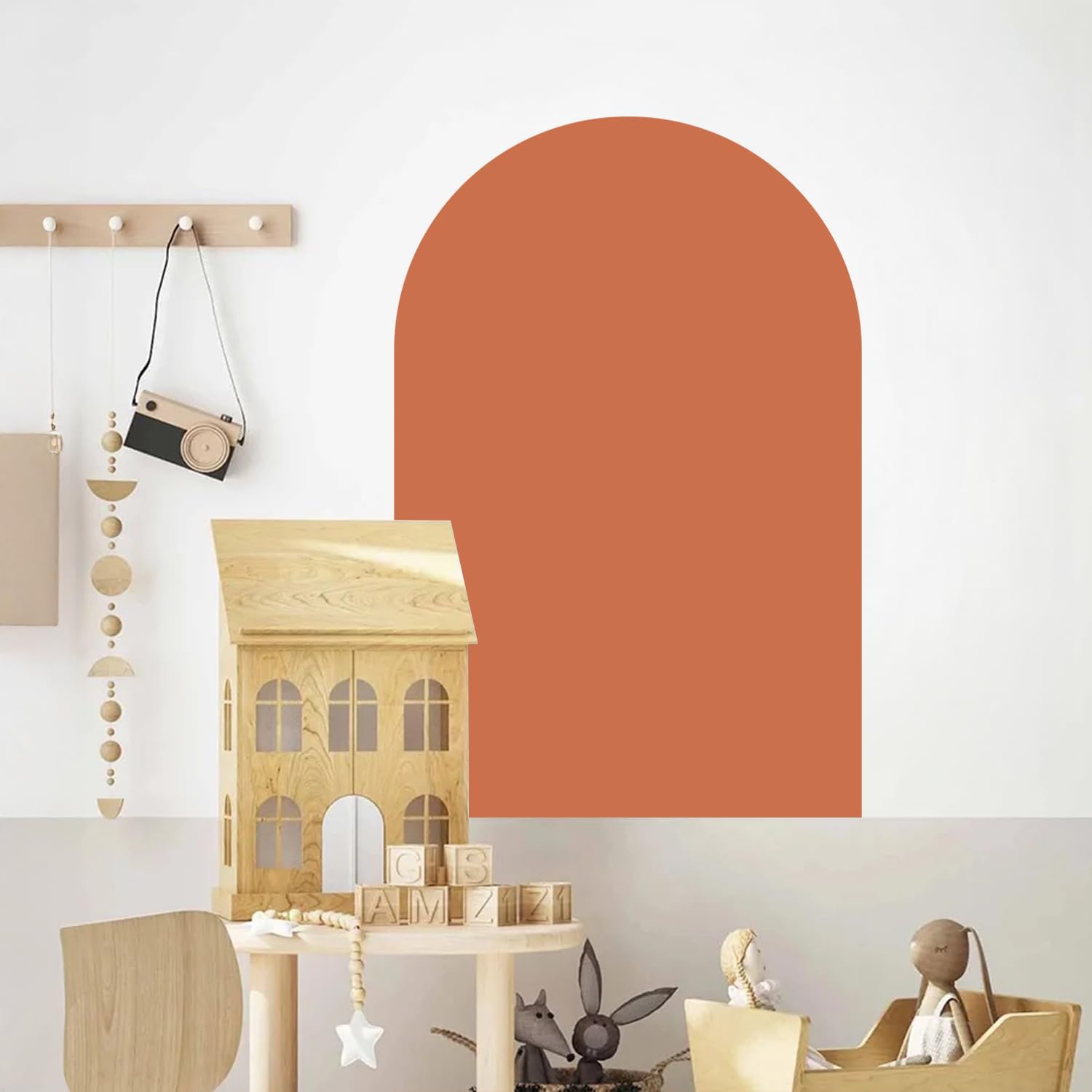 Large Arch Wall Decal Peel and Stick Set of Boho Modern Self / Orange / 12.5 x 24 / Set of 4