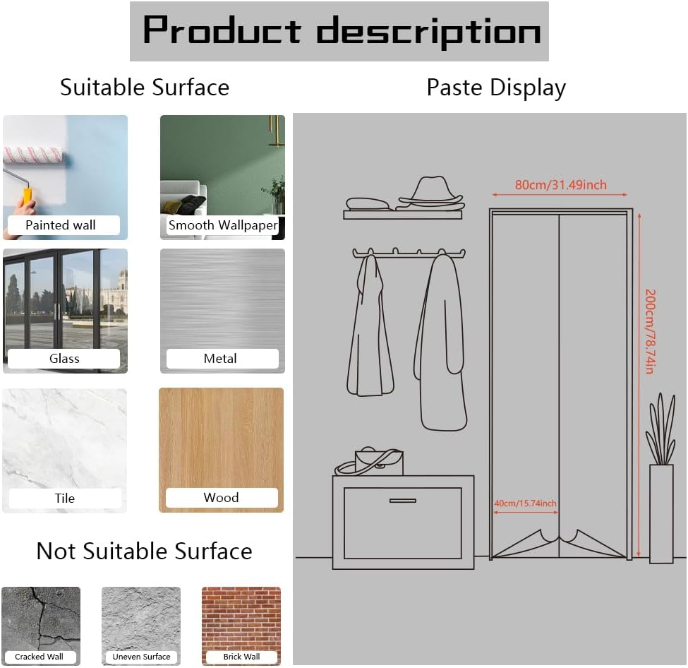 3D Self-Adhesive Door Sticker / Urban Streets / 31.5 x 78.7 / Set of 2