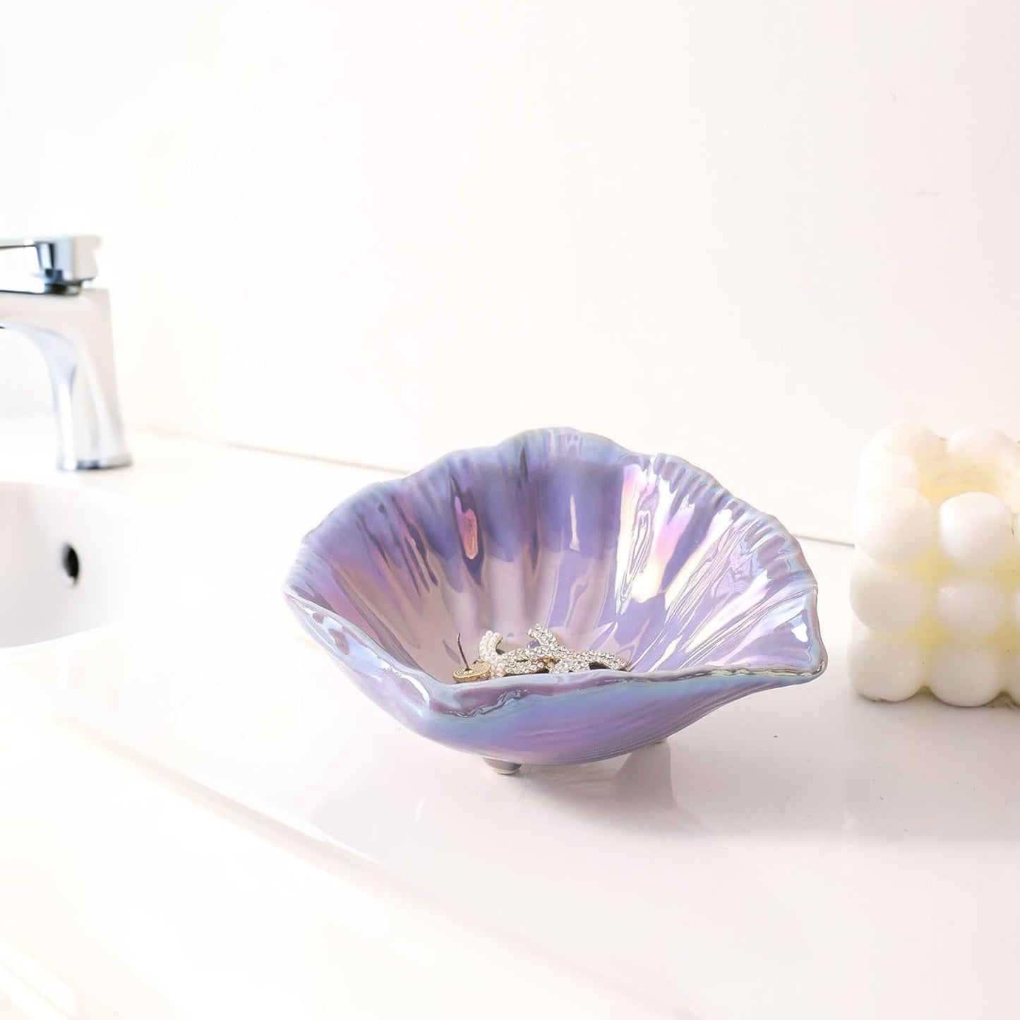 Jewelry Tray / Ceramic Jewelry Dish / Colorful Purple / 5.75 Inch