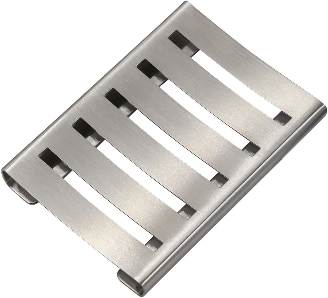 Ceramic Soap Dish Holder Stainless Steel / White