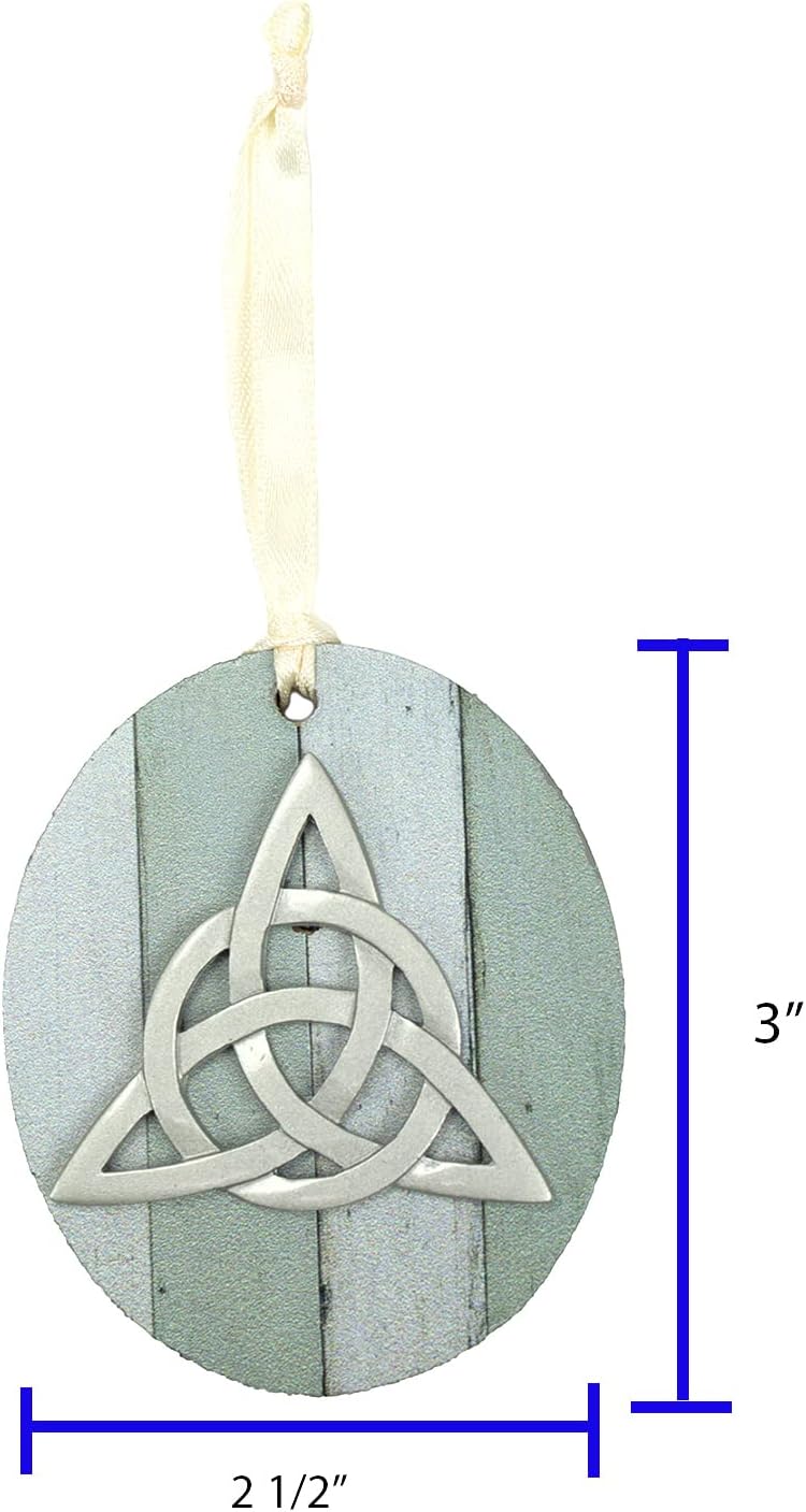 Abbey & CA Gift Ornament On Ribbon Gift Boxed / Trinity Knot MDF / Cream