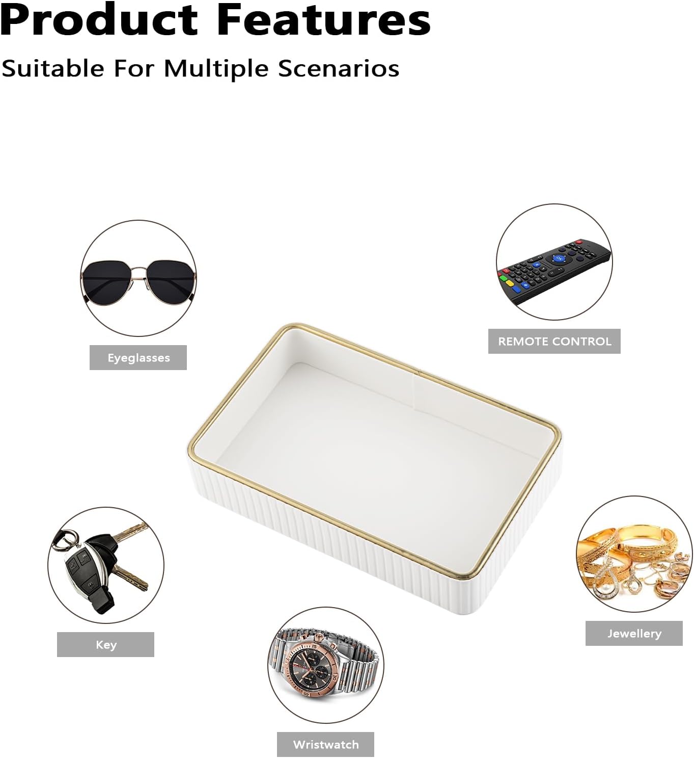 PU Leather Valet Tray / Cream