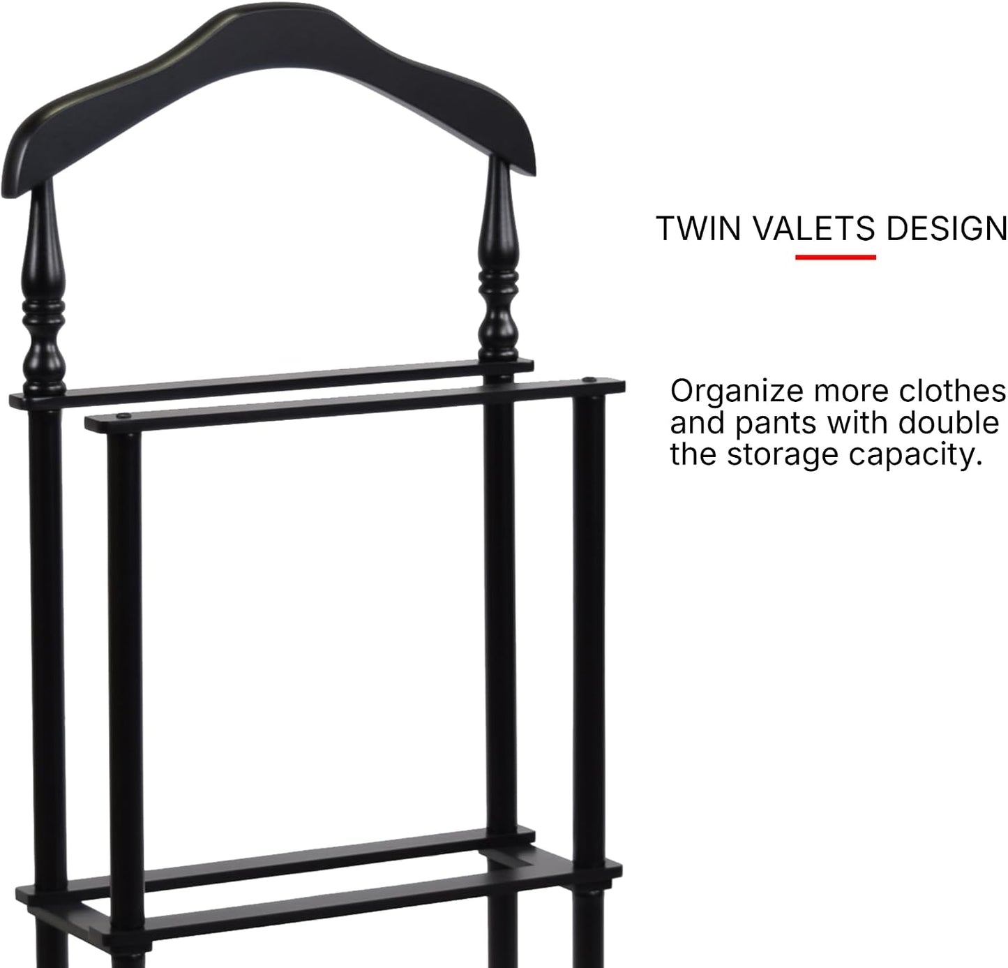 Proman Products VL17025 Twin Valet, 42.5" Height, Black"