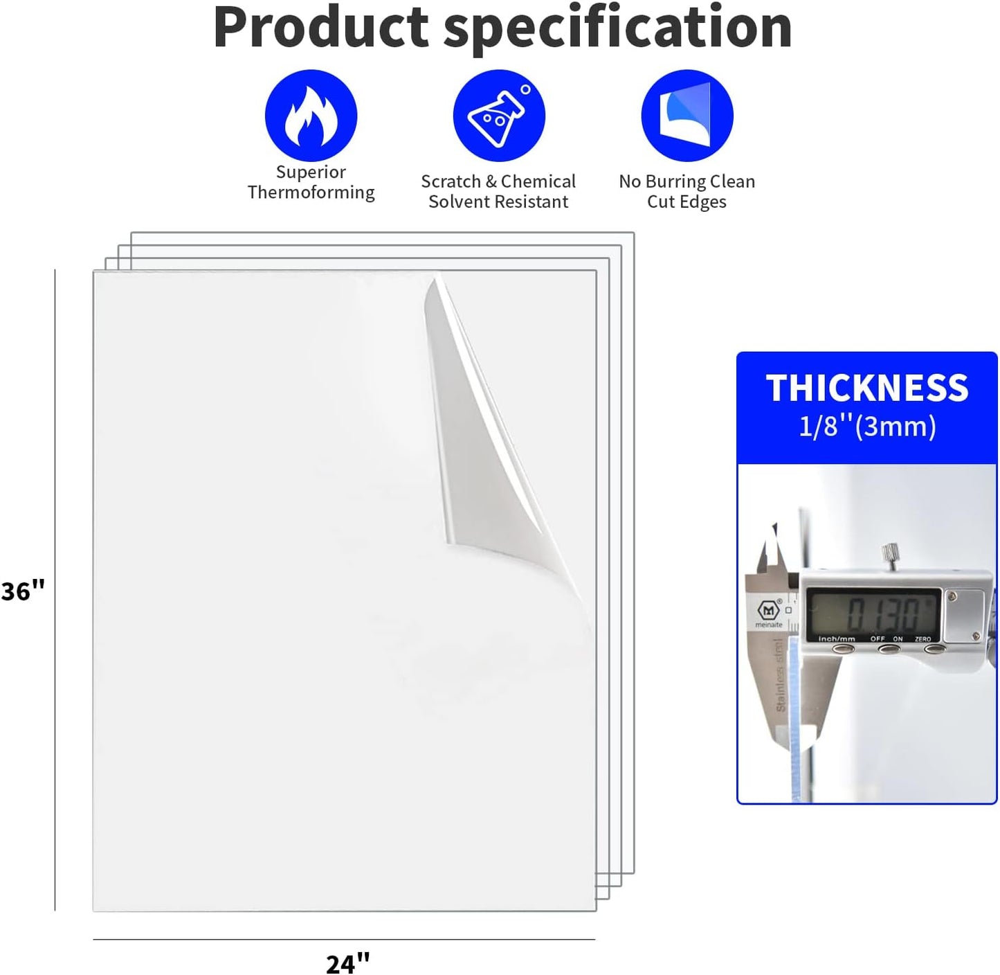 PET Sheets for Art Design / 24 x 36 / 3mm Thick / Clear / Set of 2