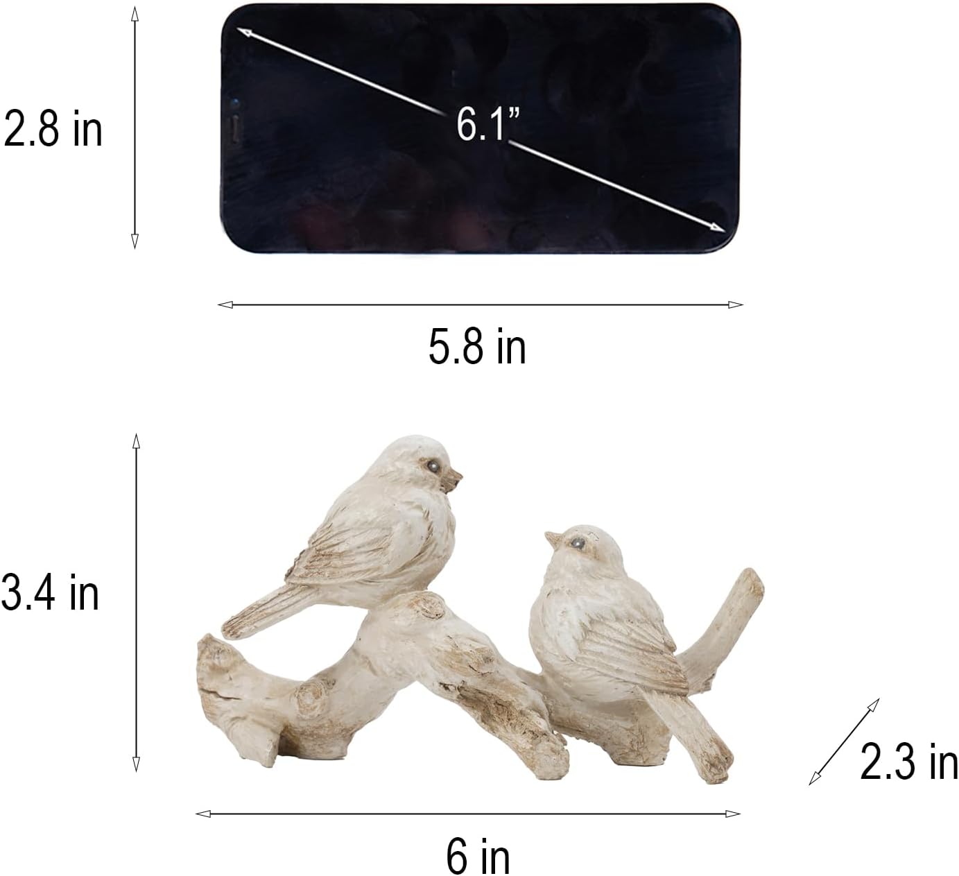 Bird Figurines Home Decor / Cream Bird Decor