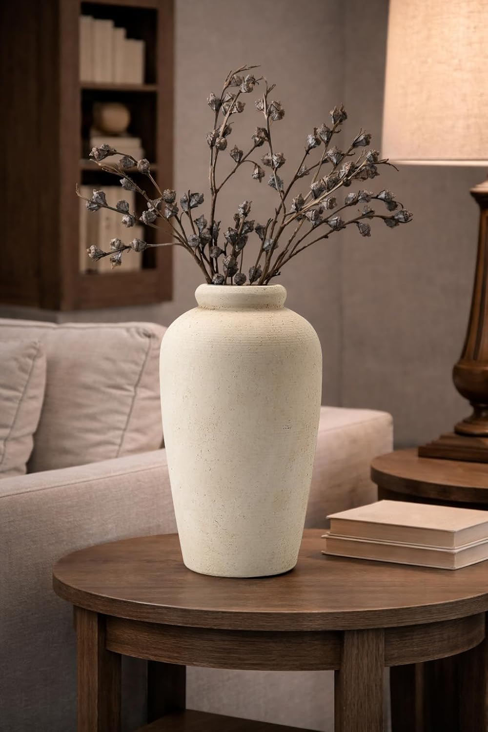 Large Ceramic Rustic Vase / White / 11 Inch / Set of 11