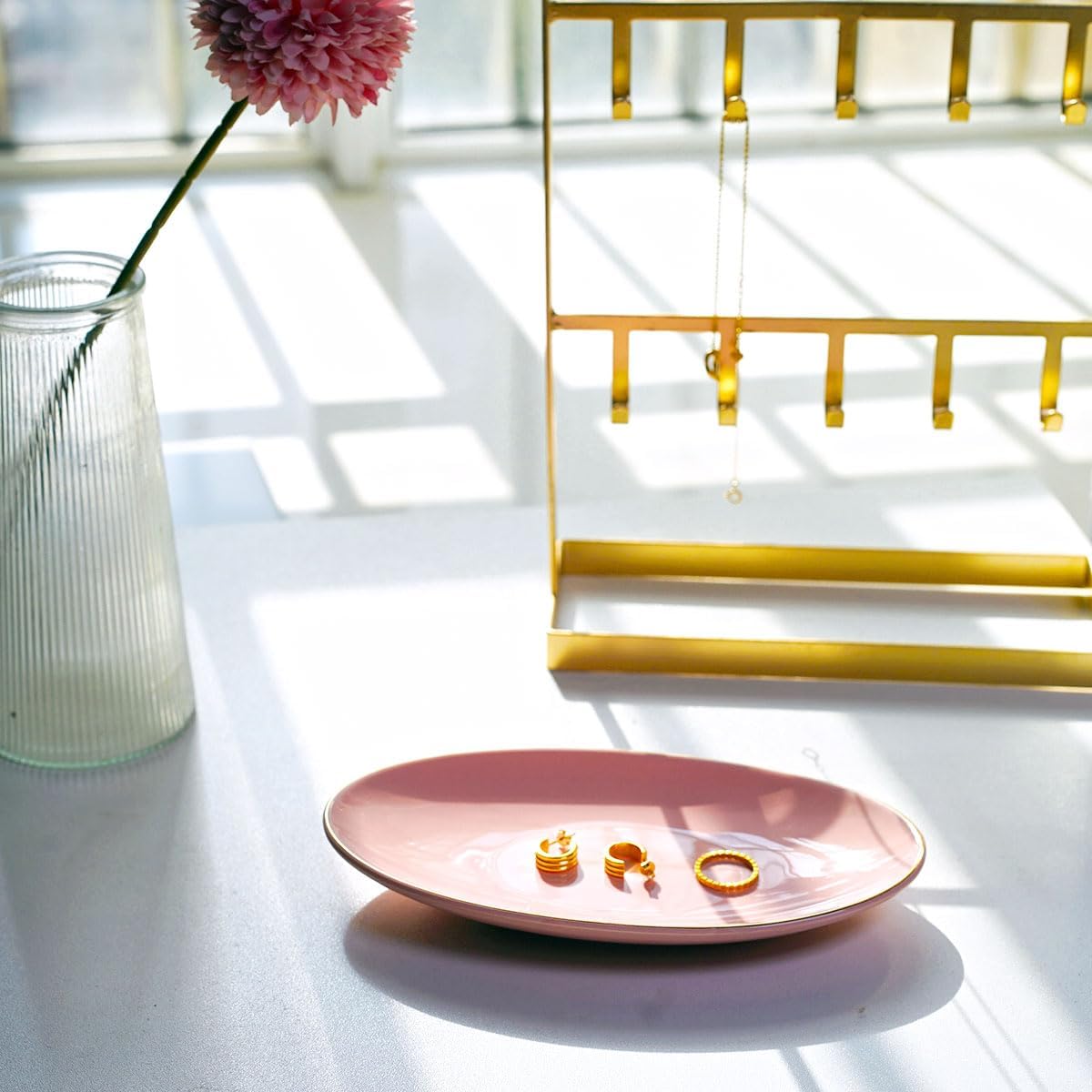 Key Dish Tray Catch All Bowl / Pink / 7 x 4