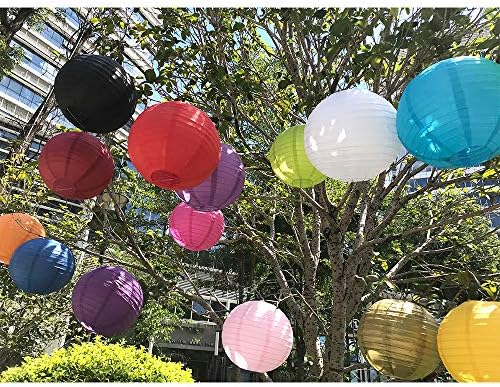 BEISHIDA Pink Paper Lanterns 10Pcs 4/6/8/10/12 Inch Round Chinese Lamp
