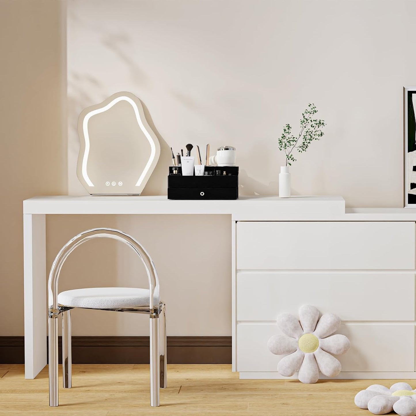 Hair Tool Organizer, Acrylic Hair Blow Dryer Holder Stand for Straightener and Curling Storage, Bathroom Vanity