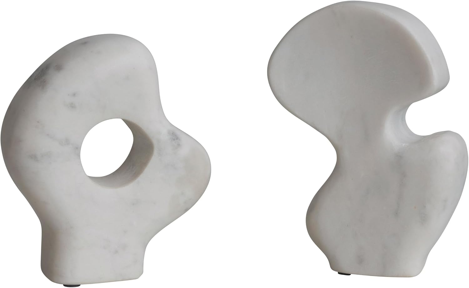 Decorative Abstract Marble Sculptures / White / Set of 2