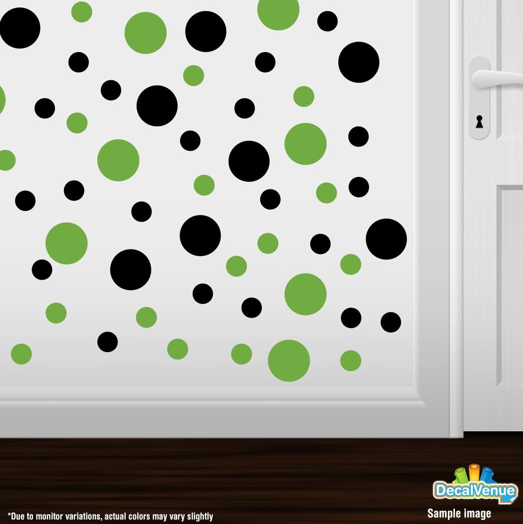 Lime /Black Vinyl Wall Stickers / 30 Decals / Green / 4 Inch