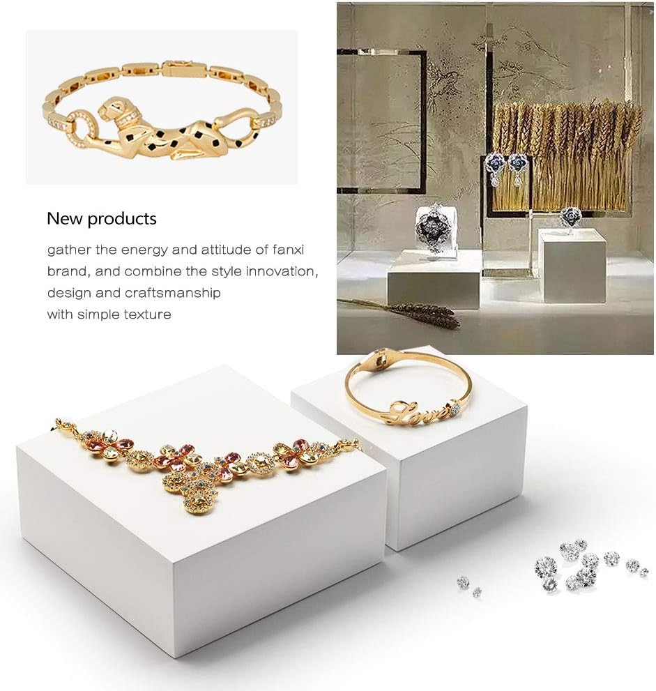 Solid Wood Minimalism Style Jewelry Display Stand Showcase Jewelry Organizer Square Holder / SM05202
