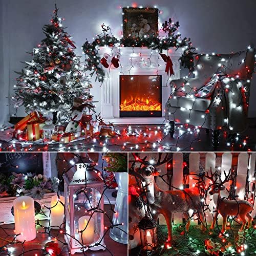 Brizled Red & White Christmas String Lights Indoor Outdoor, 78.74ft 240 LED
